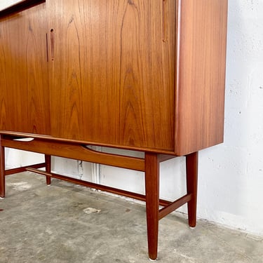 Danish Modern Tall Credenza or Sideboard 