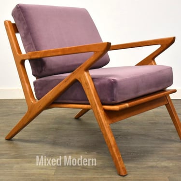 Cherry MCM Style Z Lounge Chair 