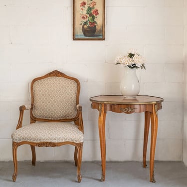 Vintage Louis XVI style ornate round side table