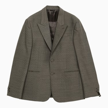 Fendi Flannel Jacket In Wool Men