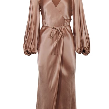 Shona Joy – Pink Puff Sleeve Wrap Maxi Dress Sz 2