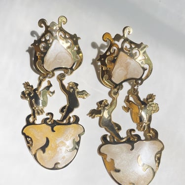 Vintage Edgar Berebi cherub earrings 