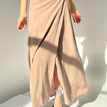 Nutmeg Wrap Silk Maxi Skirt (M)