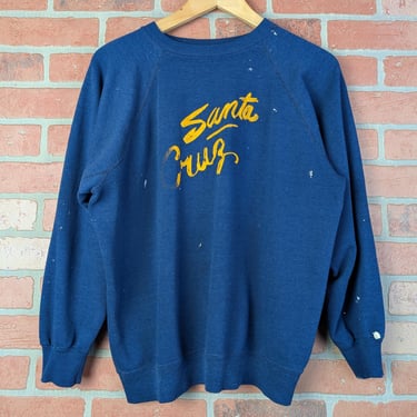 Vintage 80s DISTRESSED Santa Cruz ORIGINAL Crewneck Sweatshirt - Medium / Large 