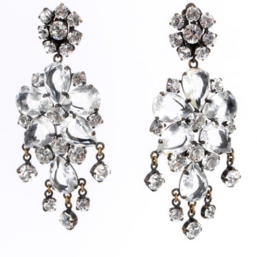 Floral Crystal Chandelier Earrings