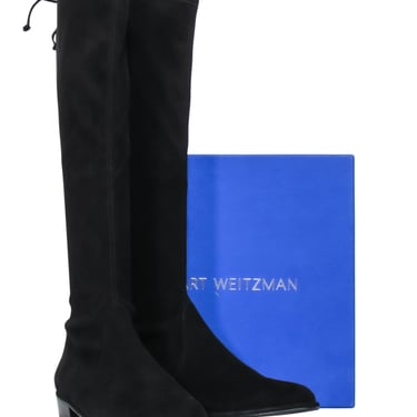 Stuart Weitzman - Black Suede Midi Boots Sz 10