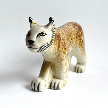 Vintage Lisa Larson Gustavsberg Sweden Pottery Lynx Lokatt Figurine Sculpture 