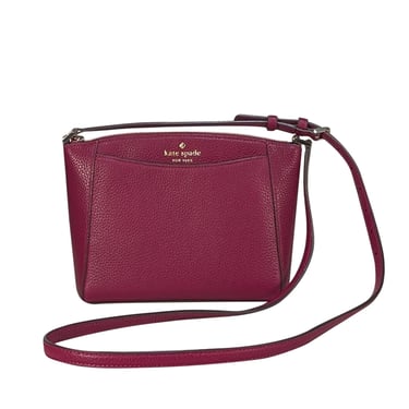 Kate Spade - Dark Raspberry Purple "Monica" Leather Crossbody Bag