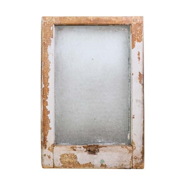 Reclaimed 23.25 in. Textured Glass Wood Frame Window