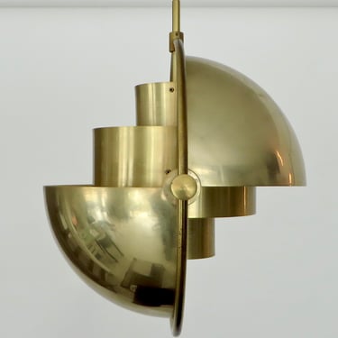Brass Vintage Multi-Lite Pendant by Louis Weisdorf for Lyfa Denmark
