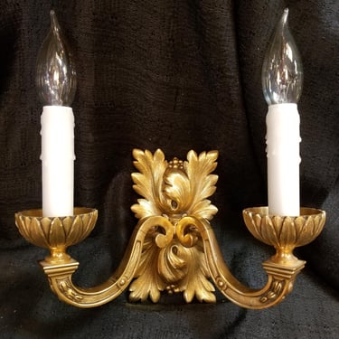 Vintage Reproduction Brass Wall Sconce