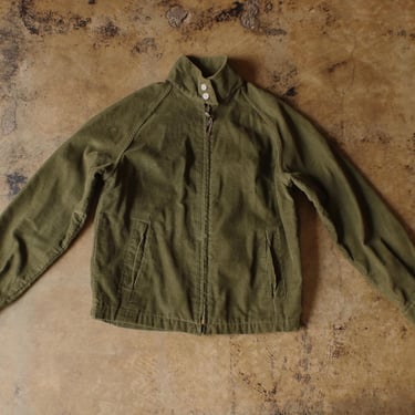 Green Corduroy Jacket / 70's Vintage Light Weight Jacket / Women's Medium 