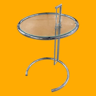 LOCAL PICKUP ONLY ———— Vintage Eileen Gray Adjustable Chrome Side Table 