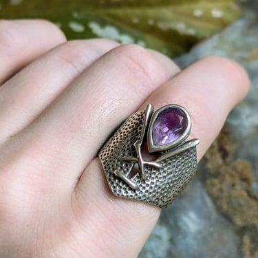 Sterling Silver Amethyst Corset Ring