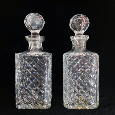 Pair of Antique Galway Crystal Decanters 