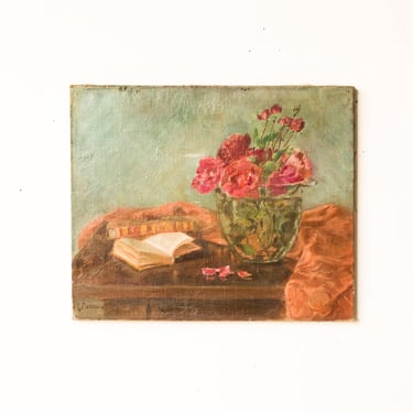 Still Life with Red Flowers Oil Painting