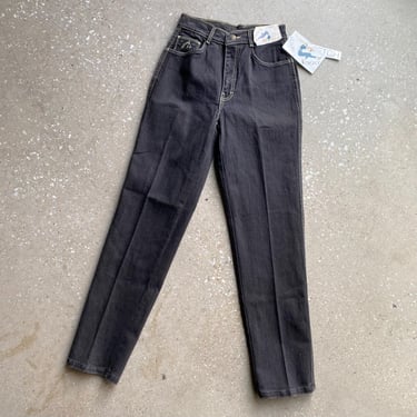 Vintage 1980s Headstock Jordache Black Jeans / New Old Stock Vintage 80s Jeans / Black Jordache Tapered Leg Jeans XS 24 Waist 