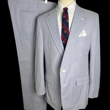 Vintage HASPEL 2pc Cotton Suit ~ size 40 Long ~ Sport Coat / Jacket / Pants ~ Preppy / Ivy / Trad ~ Spring / Summer 