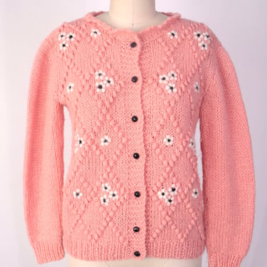 1960s Lord + Taylor Wool Daisy Cardigan