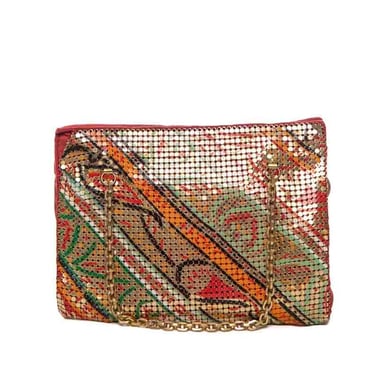 1940's Whiting and Davis Rare Multicolor Metal Mesh Evening Bag