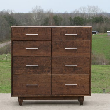 X8420b-oc +Hardwood Dresser with 8 inset Drawers,  Flat Sides, very wide dresser, 48" wide x 20" deep x 50" tall - natural color 