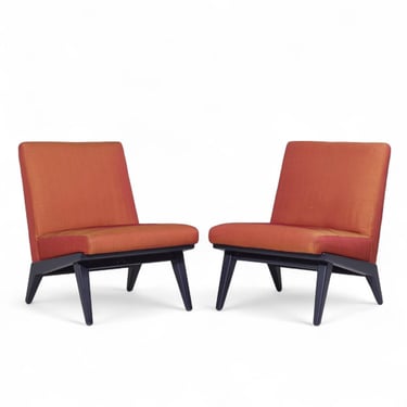 Jens Risom for Knoll Mid Century Slipper Chairs - Pair - mcm 