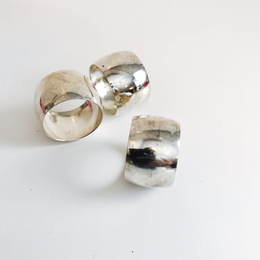 Vintage Metal Napkin Rings Silvertone Round Napkin Holders Silvertone 