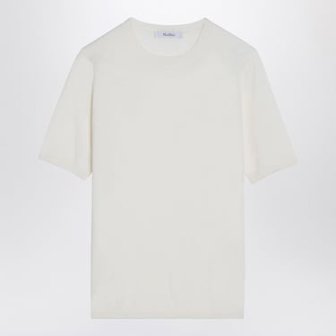 Max Mara White Silk And Cashmere Crew-Neck T-Shirt Women
