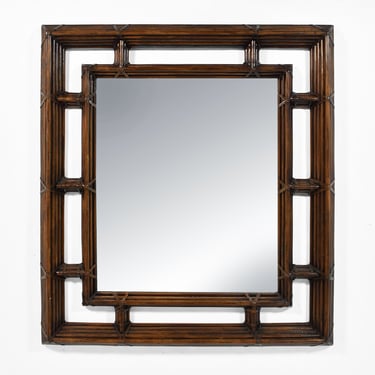 Henredon Oversize Rattan Mirror