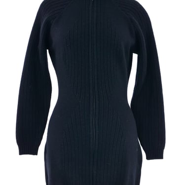 Thierry Mugler Zip Front Sweater Dress