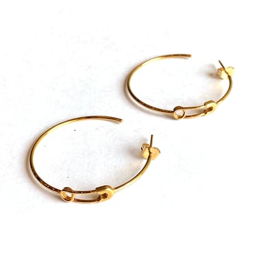 Godfrey and Rose - Safety Pin Hoop Earrings - Gold Vermeil