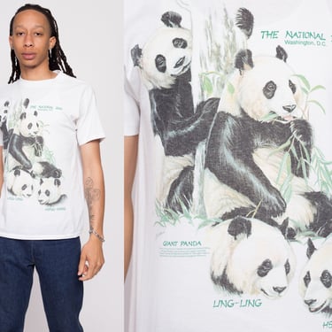90s Panda Bear National Zoo T Shirt Men's Medium | Vintage Washington DC Giant Panda Graphic Animal Tee 