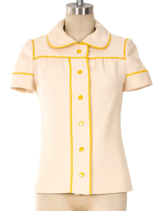 Courreges Yellow Trimmed Ivory Jacket