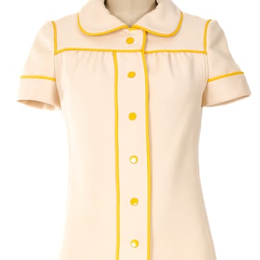 Courreges Yellow Trimmed Ivory Jacket