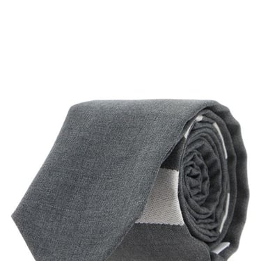 Thom Browne Man Grey Wool Tie
