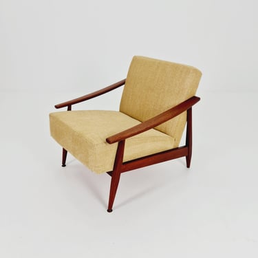 Mid Century Solid teak lounge chair/Easy chair by Songal Denmark, 1960s 