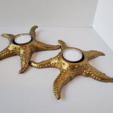 Starfish Candle Holder, Tealight Holders, Starfish Decor, Beach Decor, Starfish Tealight Holders, Gold Candle Holders, Gold Tealight Holders 