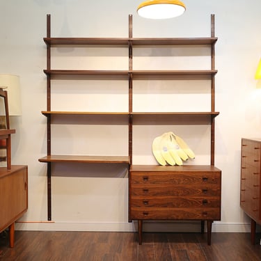 Danish Modern Rosewood Wall Unit by H.G. MØBLER