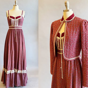 Rare 1970s Gunne Sax Dress / Cottage Core Dress / Prairie Dress / Vintage Gunne Sax / Size Small Size Extra Small 