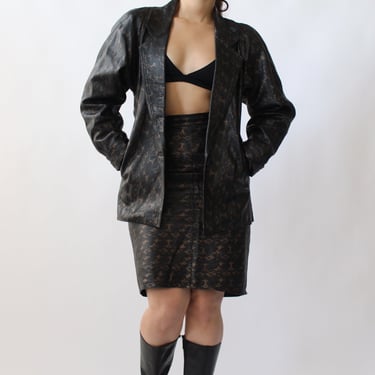 Vintage Suzelle Leather Skirt Set - W27