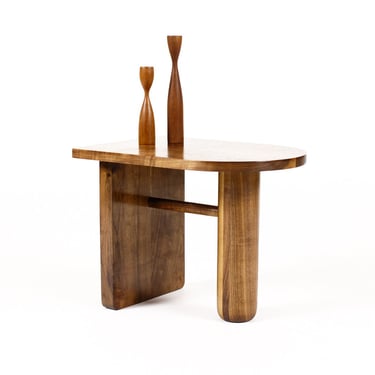 Custom Modernist Rectangular Side / End Table  — Ventana — Walnut + White Oak 
