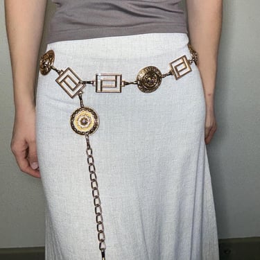 Rare Vintage Morris Moskowitz Gold Silver Tone Chain Link Belt 28\