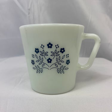 Pyrex Summer Impressions Blueberry Blue Floral Vintage Coffee Mug | Pyrex D Handle Mug | Pyrex 1970s Corning Compatibles #1410 | Replacement 