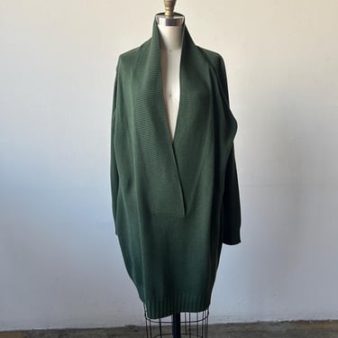 romeo gigli cashmere forest green deep v sweater 