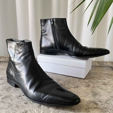 Miu Miu Black Leather Ankle Boots