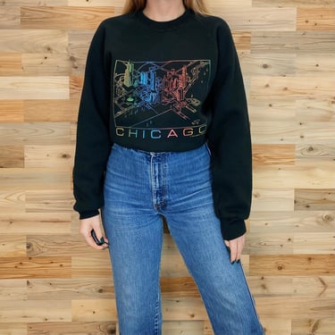 Chicago Vintage 80's Pullover Raglan Sweatshirt 