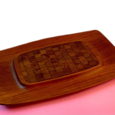 Vintage Dansk Jens Quisgaard Design Teak Cheese Board + Cracker Tray 