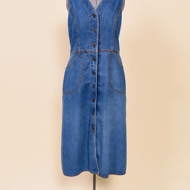 Midwash 70s Denim Back Buckle Button Down Midi Dress By Levi’s