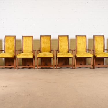 Frank Lloyd Wright for Heritage Henredon Taliesin High Back Dining Armchairs, Set of Eight