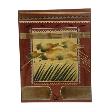 Free Shipping Within Continental US - Vintage Textile wall Art 